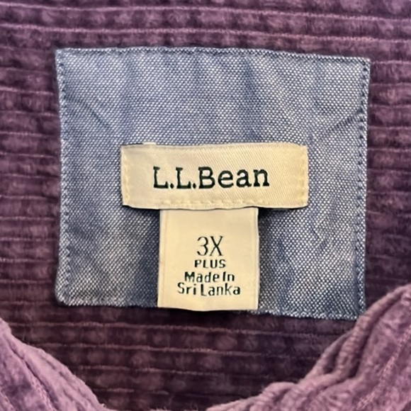 L.L. Bean Women’s Purple Wide Wale Corduroy Shirt Jacket Plus Size 3X - Picture 12 of 12